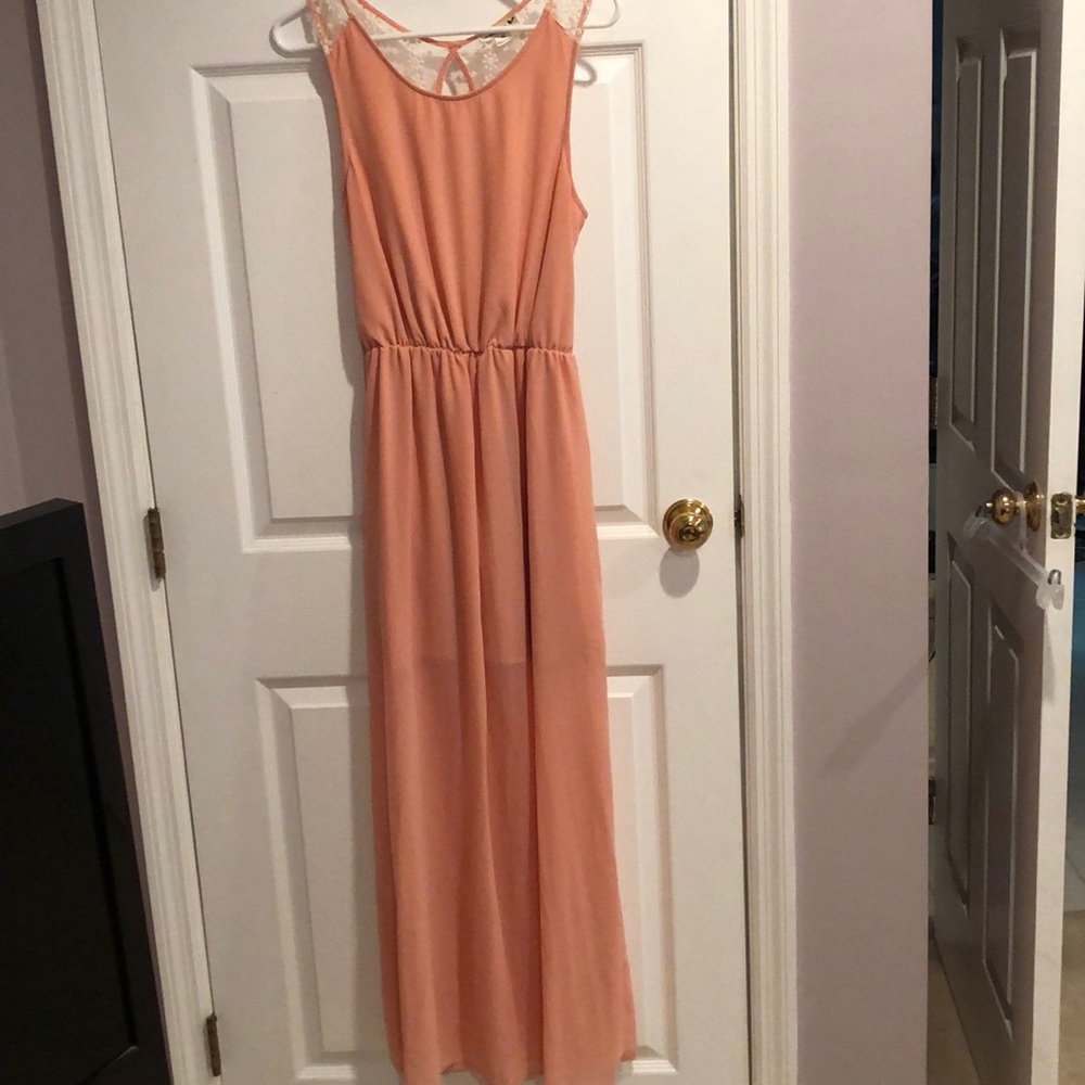 Coral maxi dress